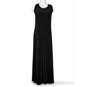 Vintage Y2K Roni Nicole Black Maxi Dress Stretch Minimalist 18W WhimsiGoth Goth